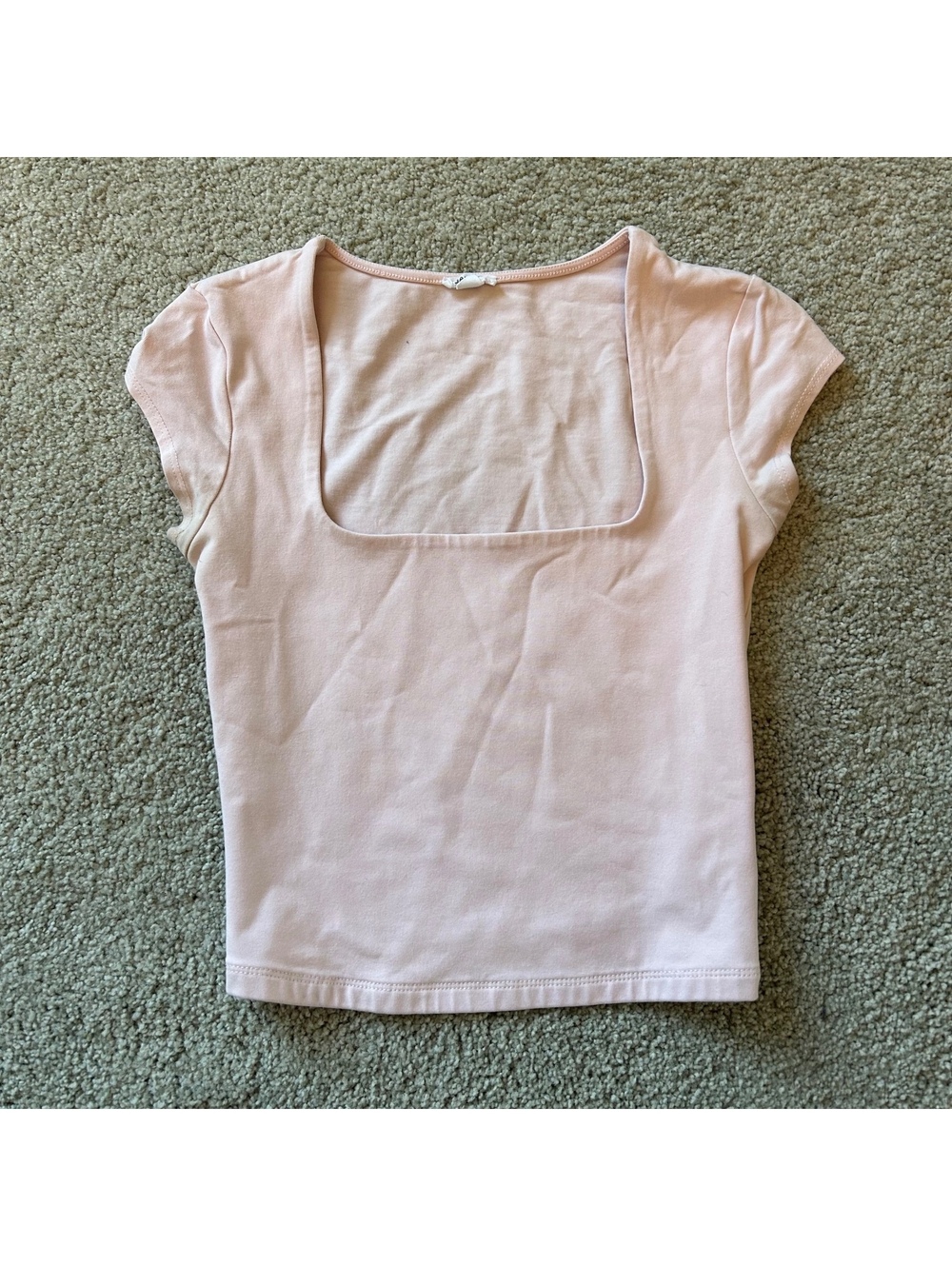 Garage Women's Light Pink Square Neck Crop Top XS
